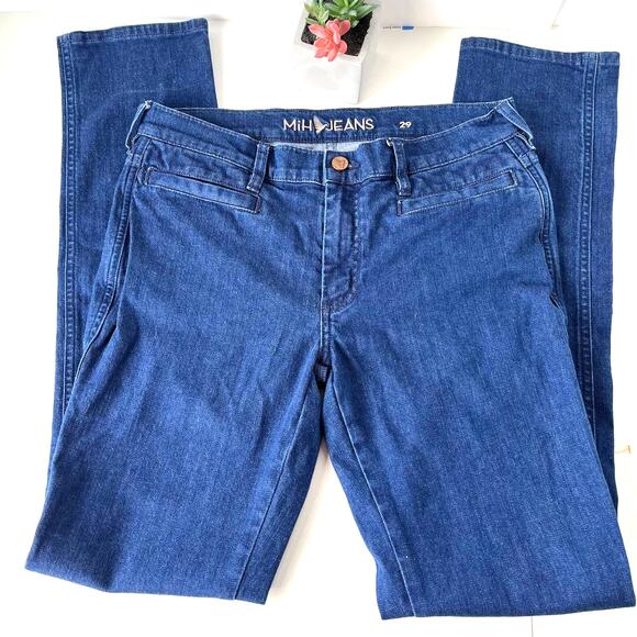 MiH Jeans Oslo Womens Jeans Size 29 Midrise Long Slim Leg Dark Wash Wj80LI - Picture 1 of 11